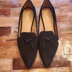 Cole Haan Viola Black Suede Flats